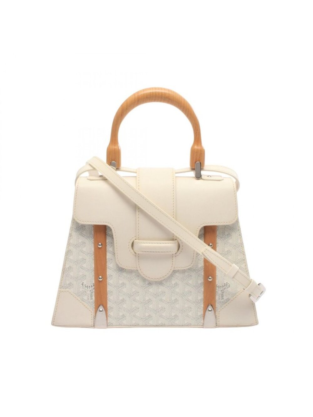 Goyard Handbag Saigon PM 2-Way White Leather